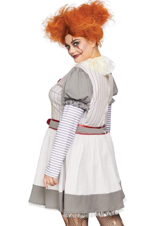 Plus Size  Creepy Clown Costume Mini Dress