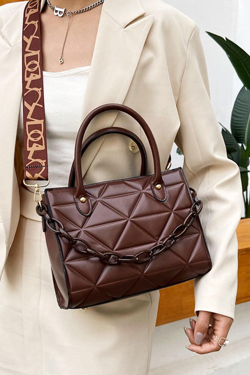 Casual PU Leather Rhombus Purse Handbag Messenger Bag