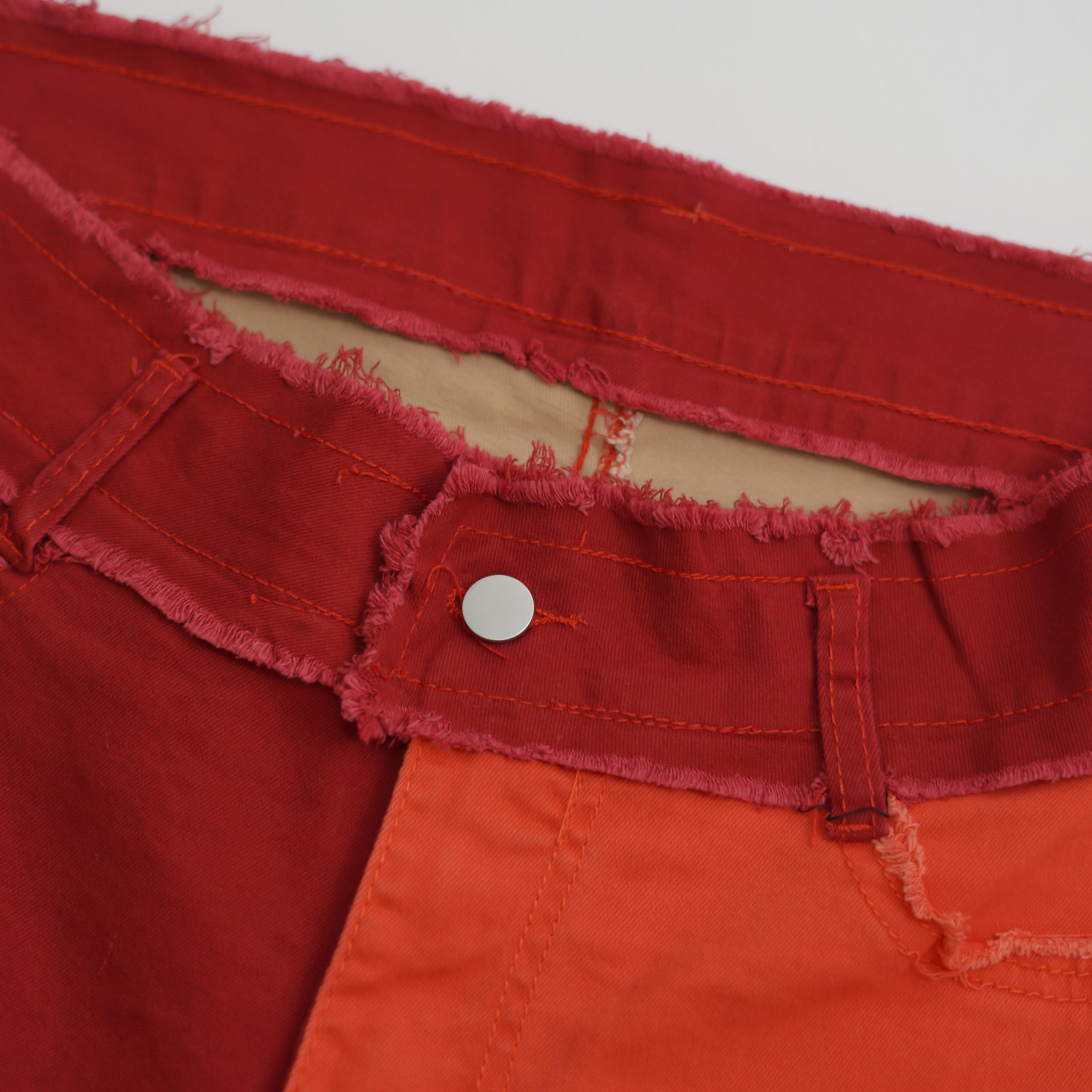 Plus Size Fashion Casual Colorblock Denim Pants Only