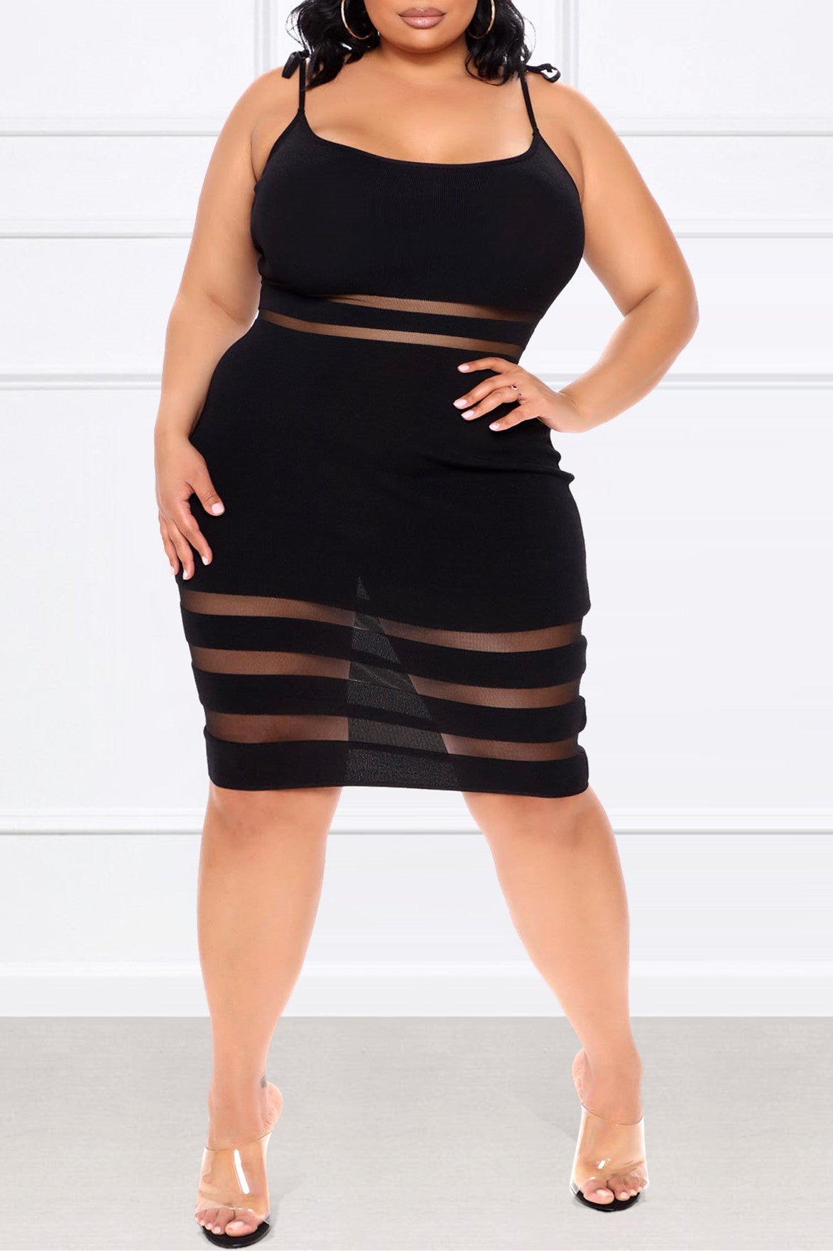 Plus Size Black Sexy Dress Sleeveless Dresses
