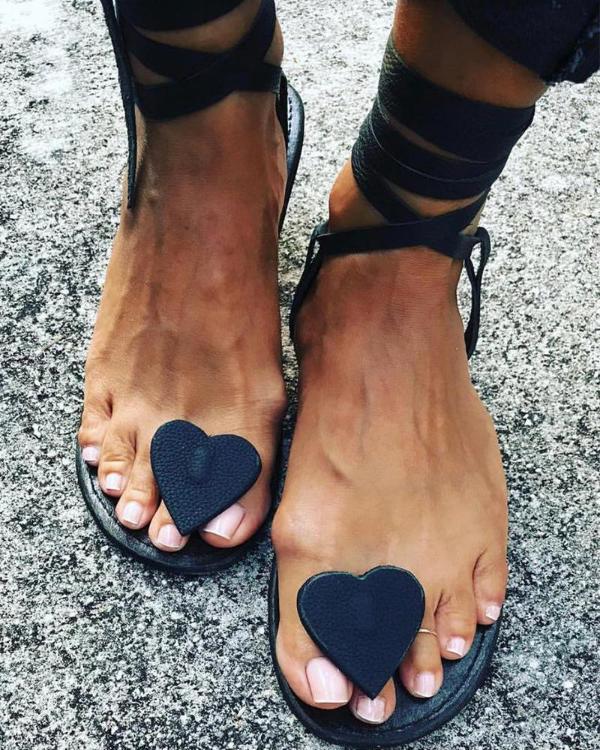 Heart Embellished Boho Sandals