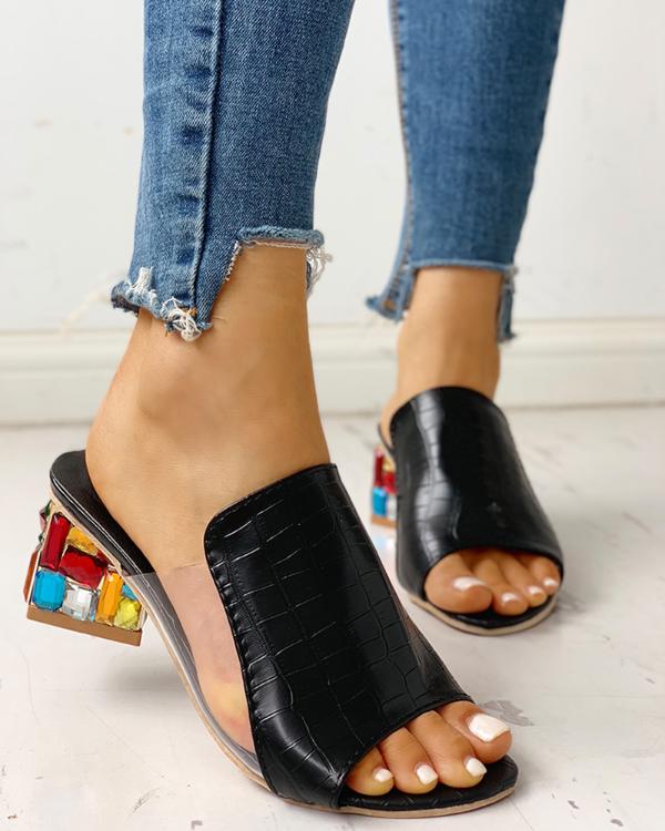 Peep Toe Studded Detail Sandal