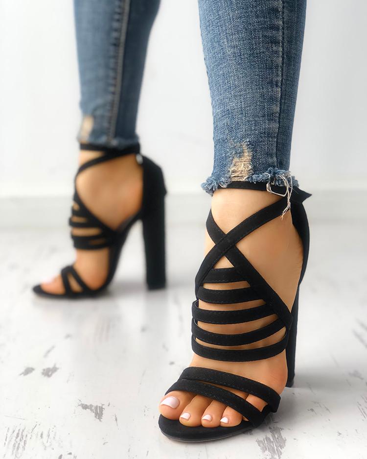 Strappy Open Toe Stiletto Sandals