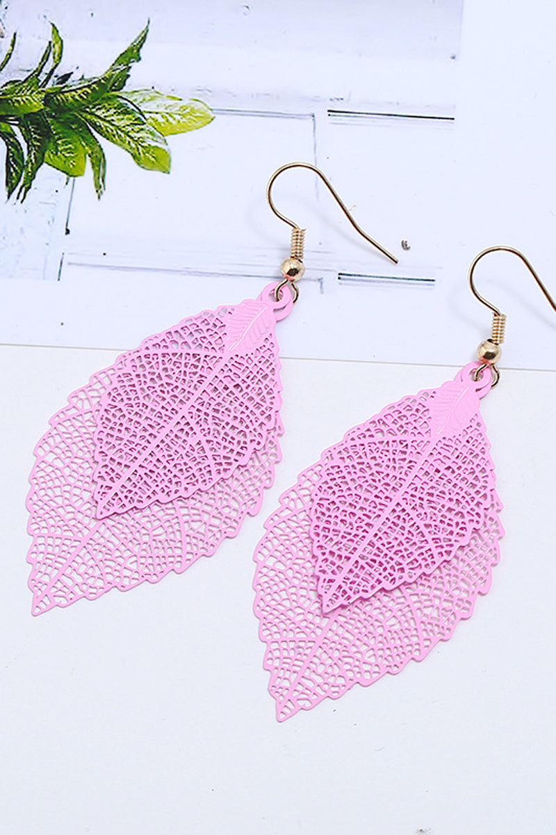 Casual Double-layer Leaf Hollow Out Earring