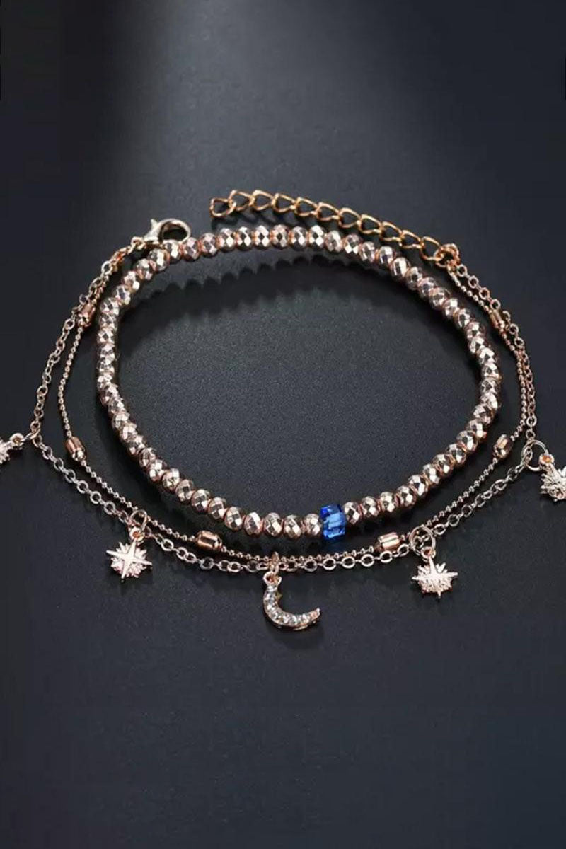 Fashion Tiered Moon & Stars Anklet