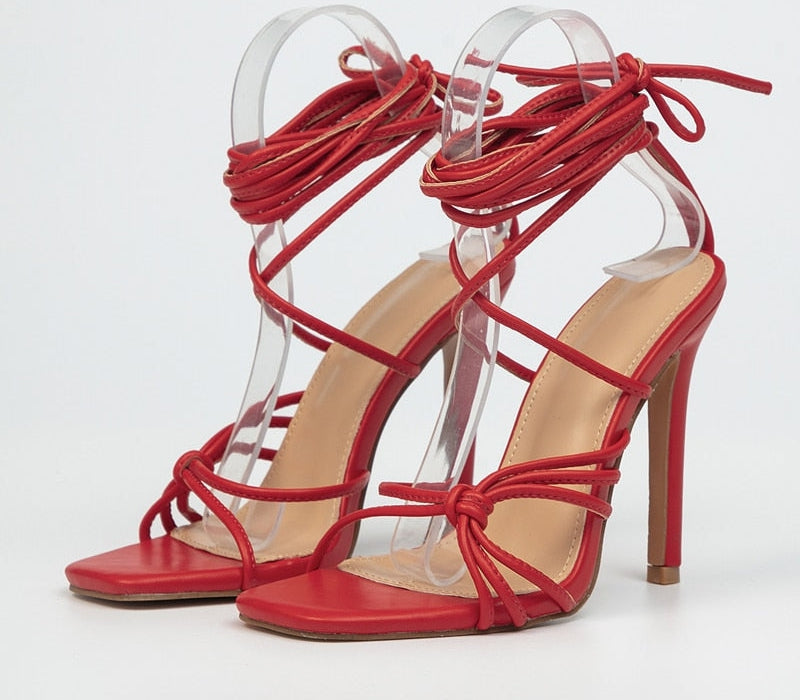 Lace-Up Strappy High Heels