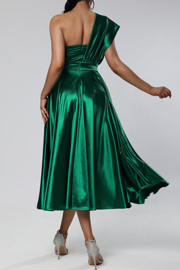 Elegant One Shoulder Gown Prom Maxi Dress