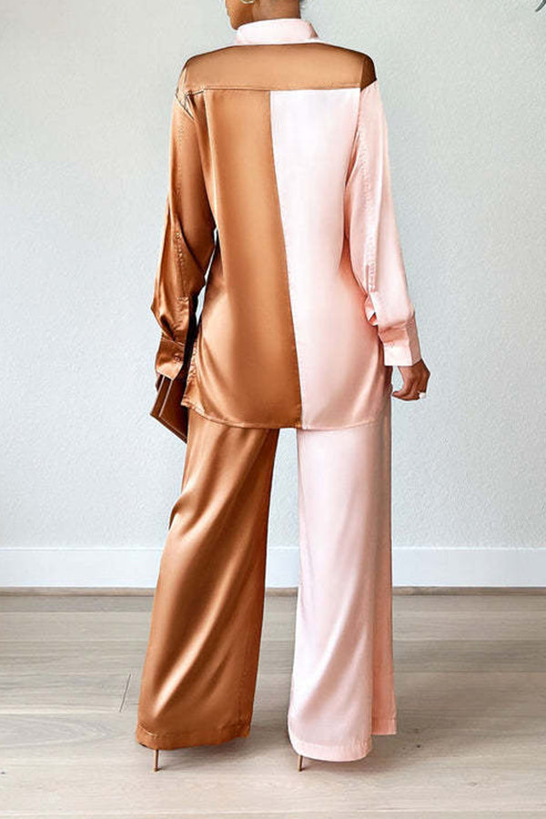Fashion and Elegant Colorblock Sleeve Lapel Suit