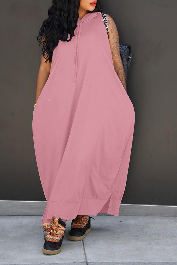 Fashion Cape Sleeveless Pocket Loose Dress