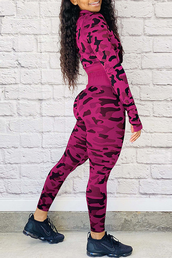 New Finger Cover Print Camouflage Two Piece Set