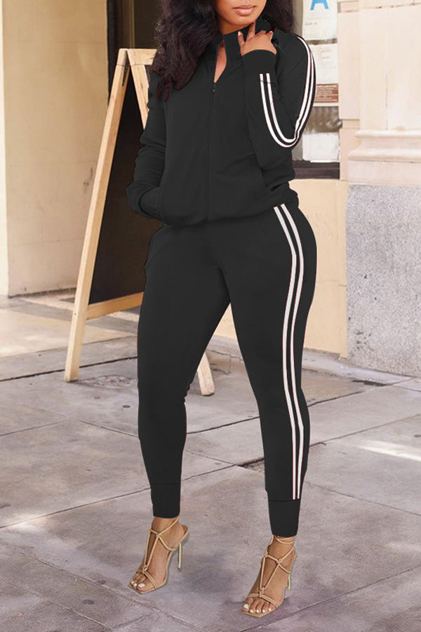 Fashion Casual Personality Zipper Sports Suit