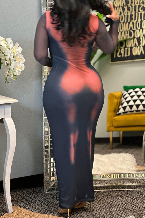 Fashion Body Positioning Printed Body Sexy Dress