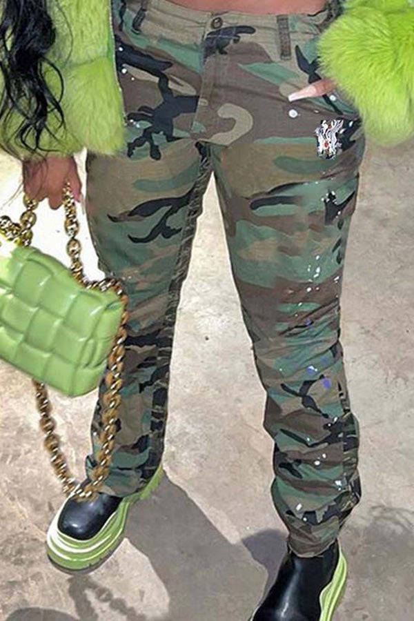 Fashion Street Camouflage Painting Outdoor Casual Sports Pants