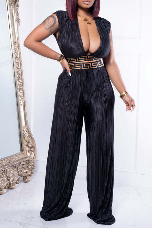 Luxe All Pleated Vest Top & Wide Leg Pants Set