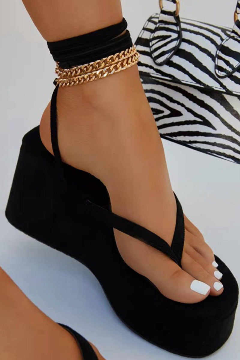 Cross Lace Up Platform Flip-flop Sandals - Fashionaviv-Sandals-[product_label]