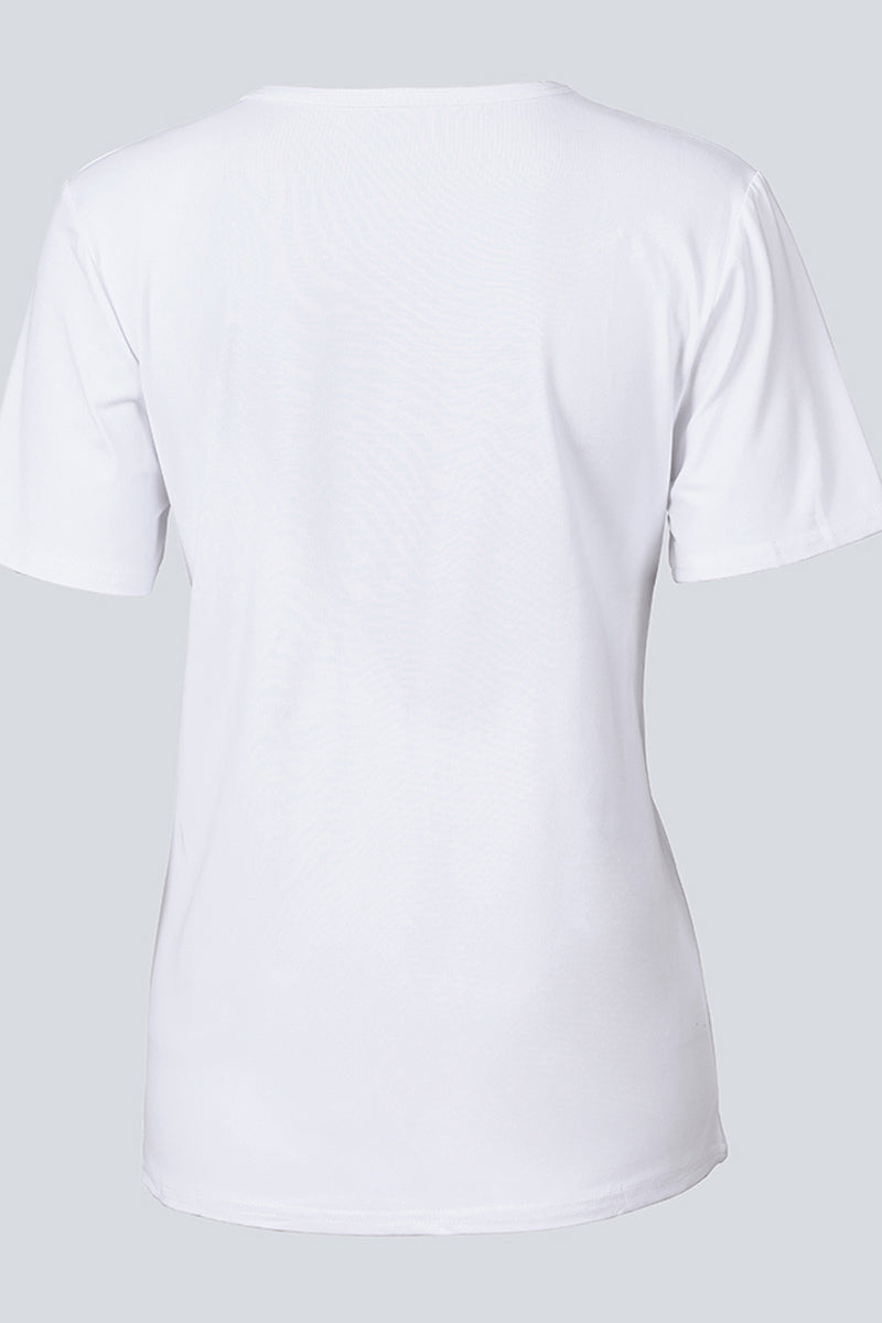 Plus Size Round Neck Basics Leopard Print T-shirts