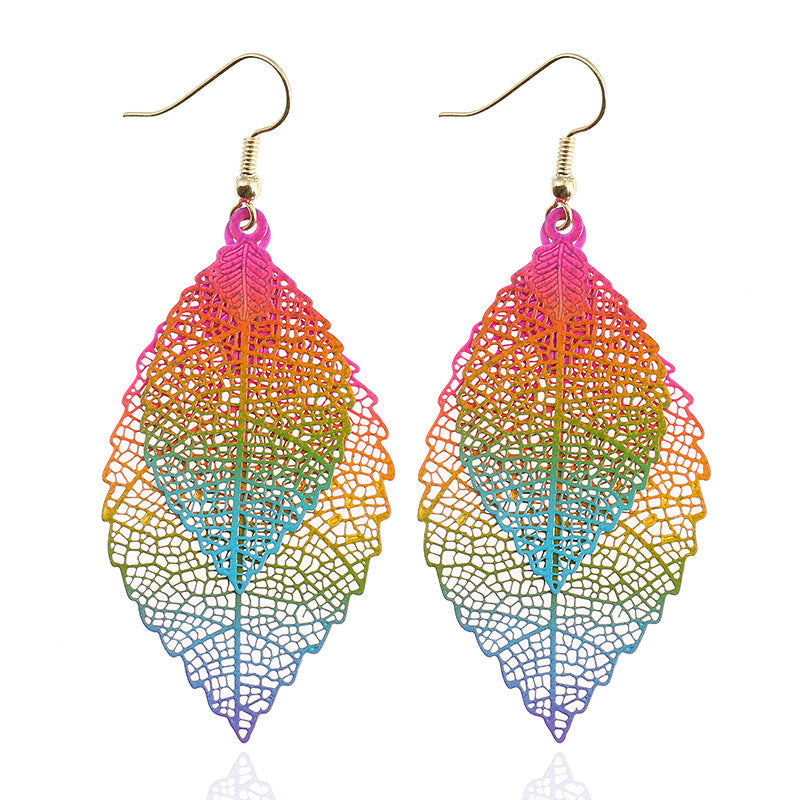 Casual Double-layer Leaf Hollow Out Earring - Fashionaviv-Jewellery-[product_label]