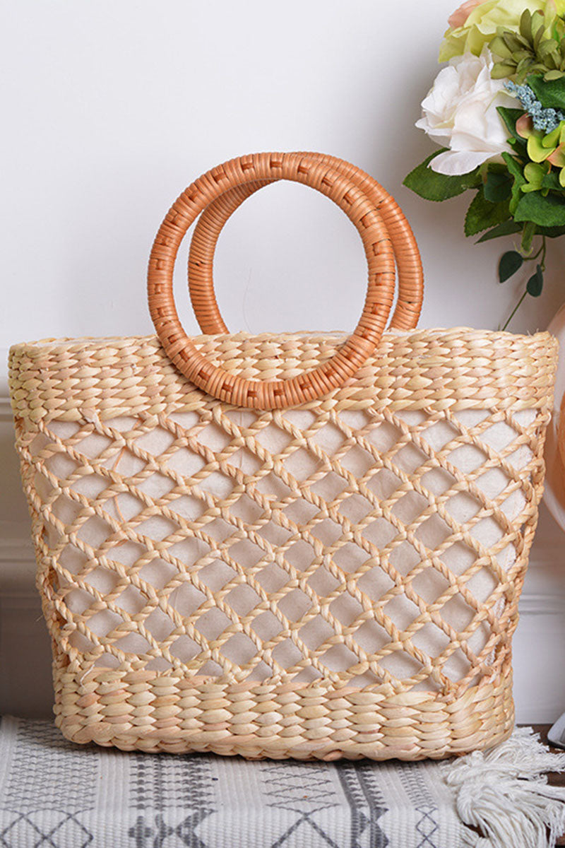 Zipper Square Handmade Straw Bag - Fashionaviv-Accessories-[product_label]