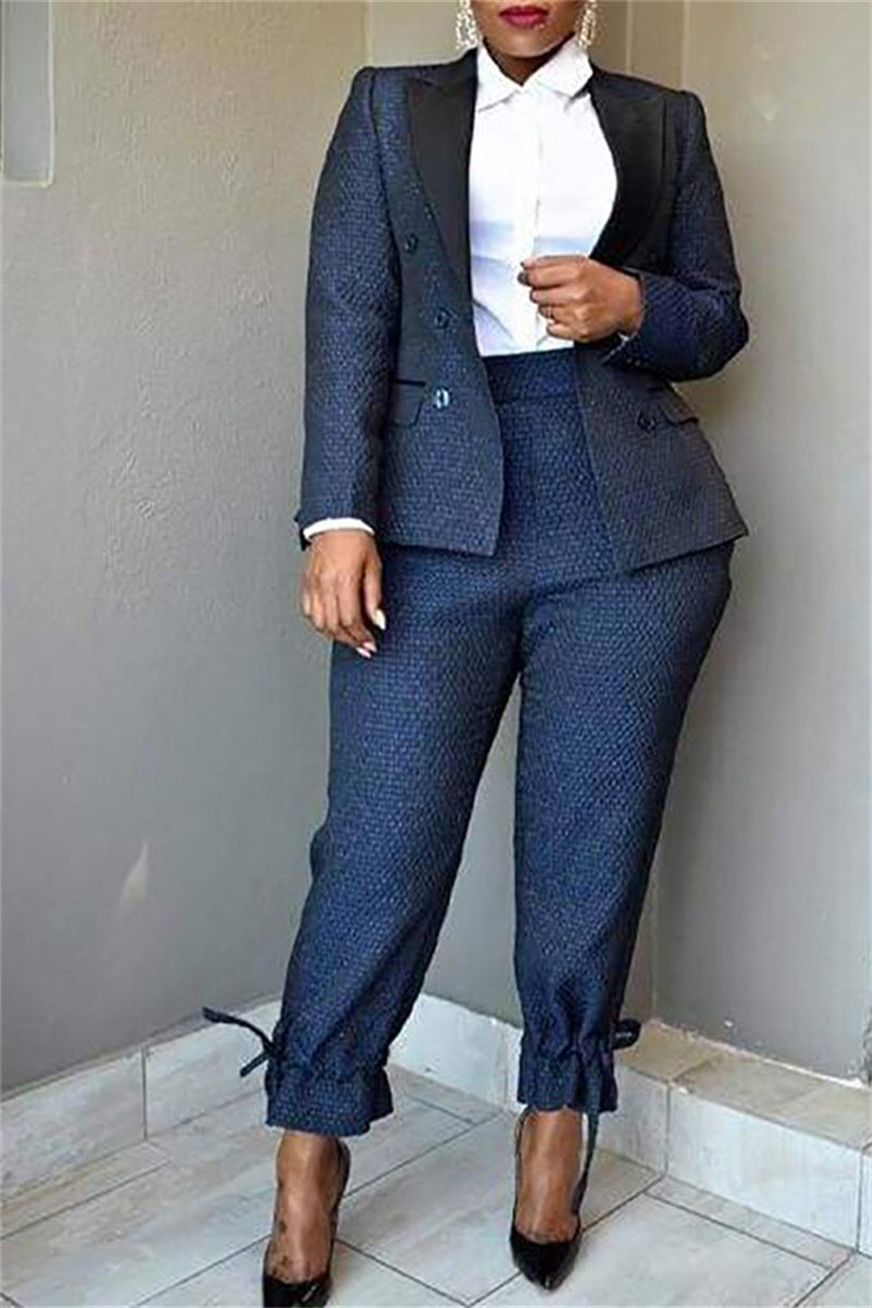 Plus Size Simple Classic Solid Color Suit - Fashionaviv-Pant Sets-[product_label]