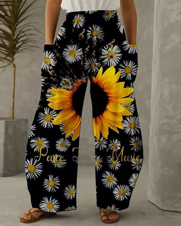 Plus Size African Print Comfort Pants-Grey - Fashionaviv