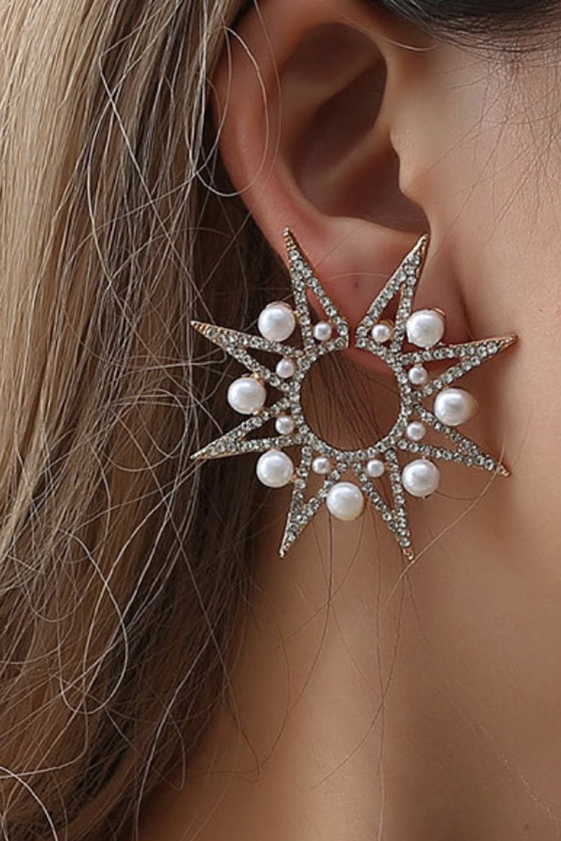 Sweet Star Pearl Decoration Earring - Fashionaviv