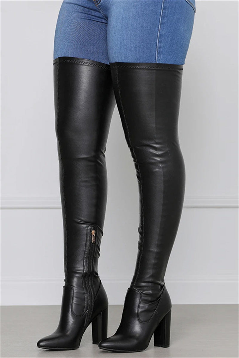 Chunky Heels Cusual Over-the-knee Boots Female Boots - Fashionaviv