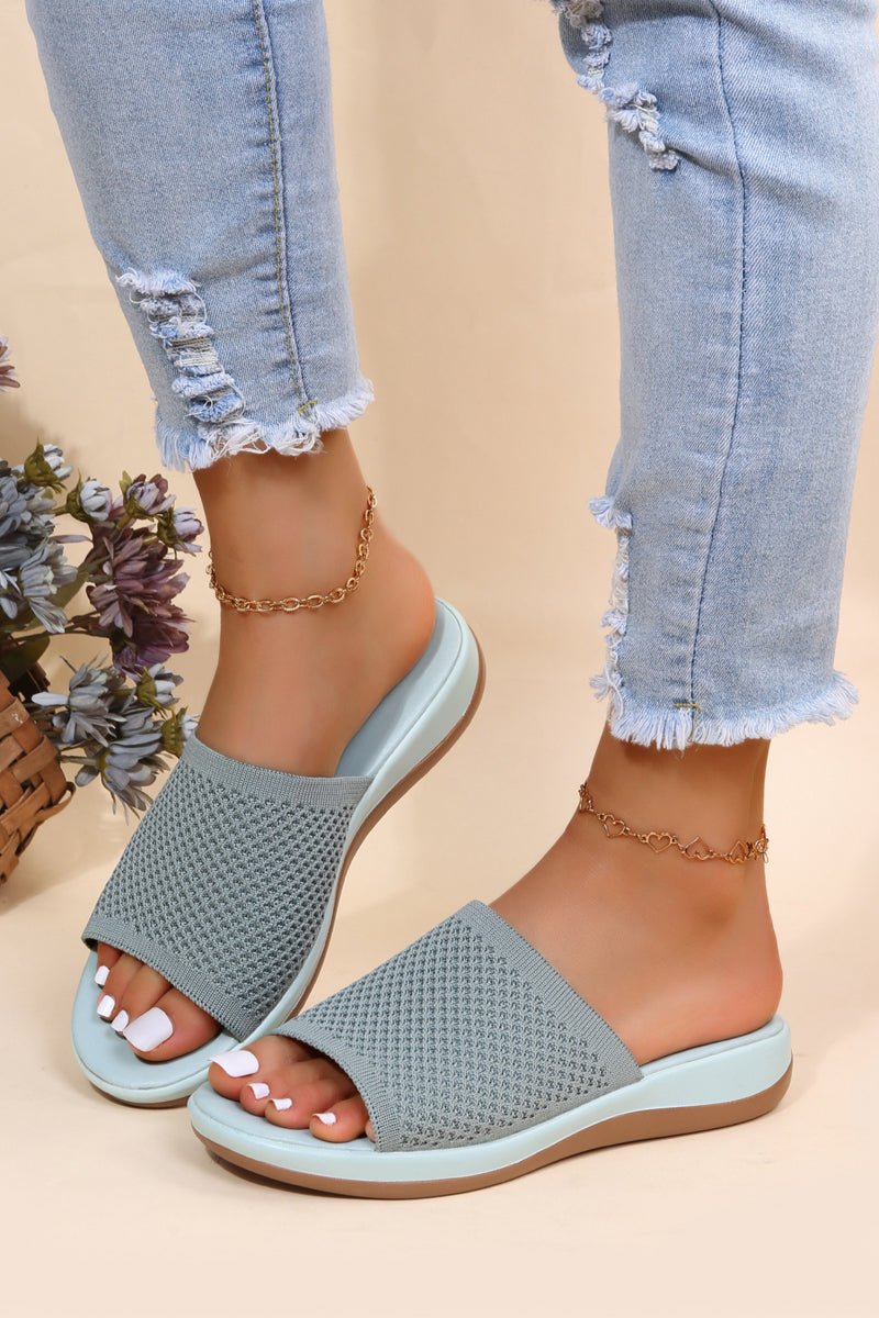 Casual Beach Solid Open Front Slipper