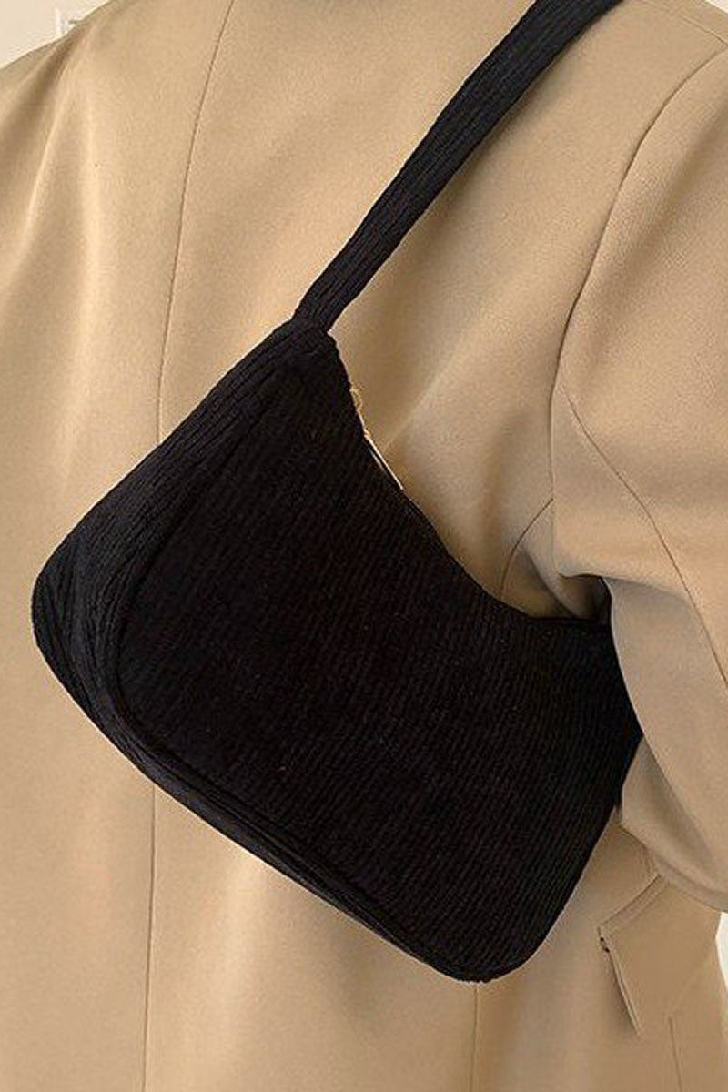 Casual Solid Street One Shoulder Vintage Corduroy Purse Underarm Bag