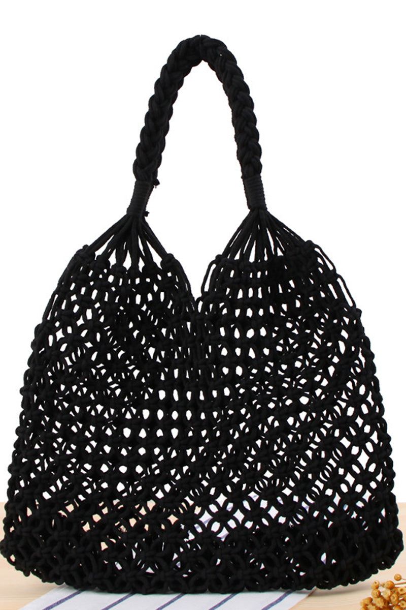 Solid One Shoulder Braided Bag Handmade Cotton Beach Bag - Fashionaviv-Accessories-[product_label]
