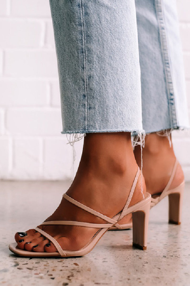 Casual Square Toe Chunky Heel Sandals